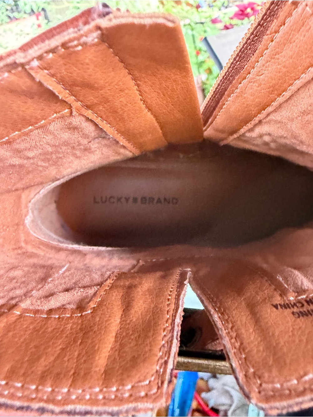 Lucky Brand Leather Ankle Boots in Cognac - Picture 7 of 8